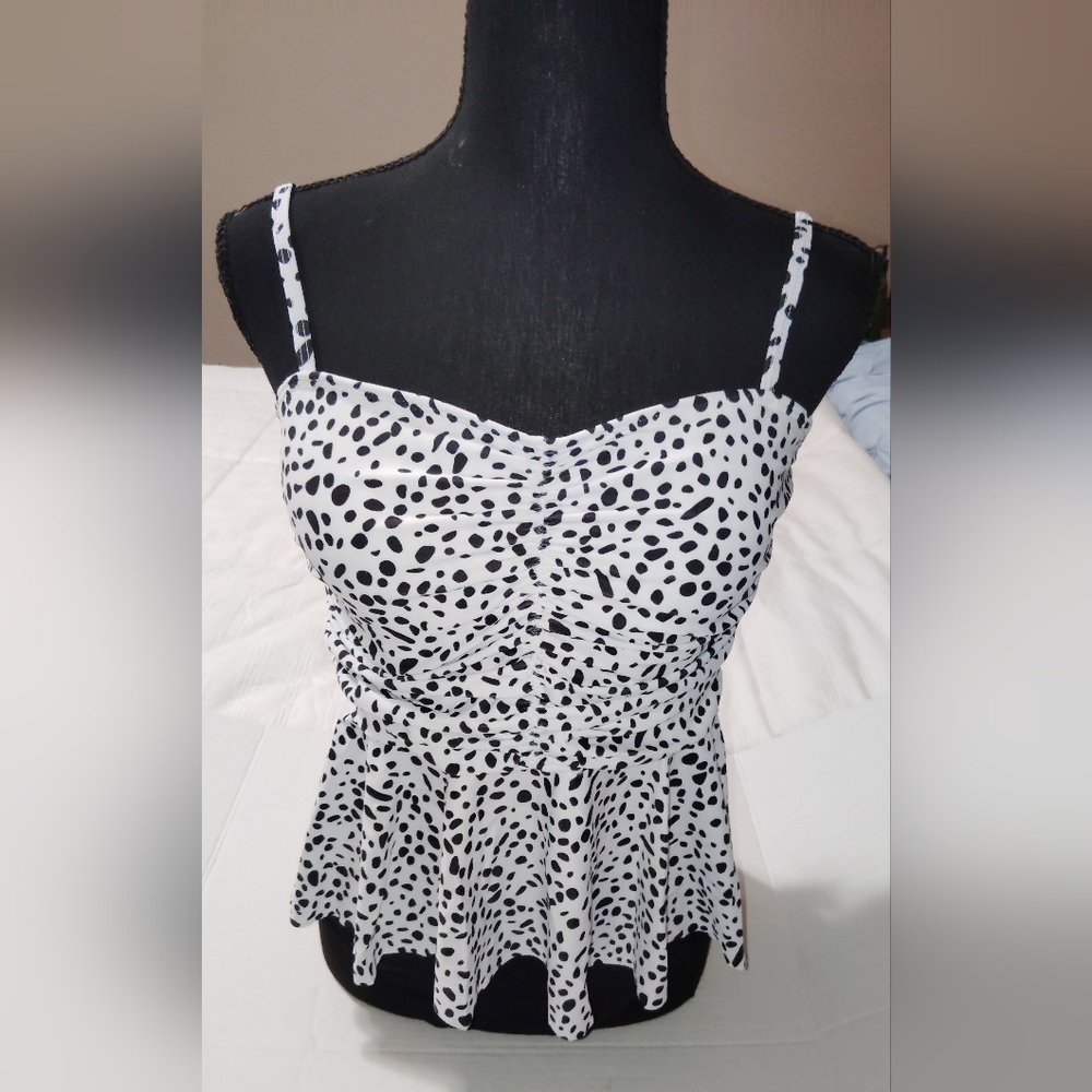 Women's Black and White Polka Dot Bathing Suit